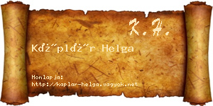 Káplár Helga névjegykártya